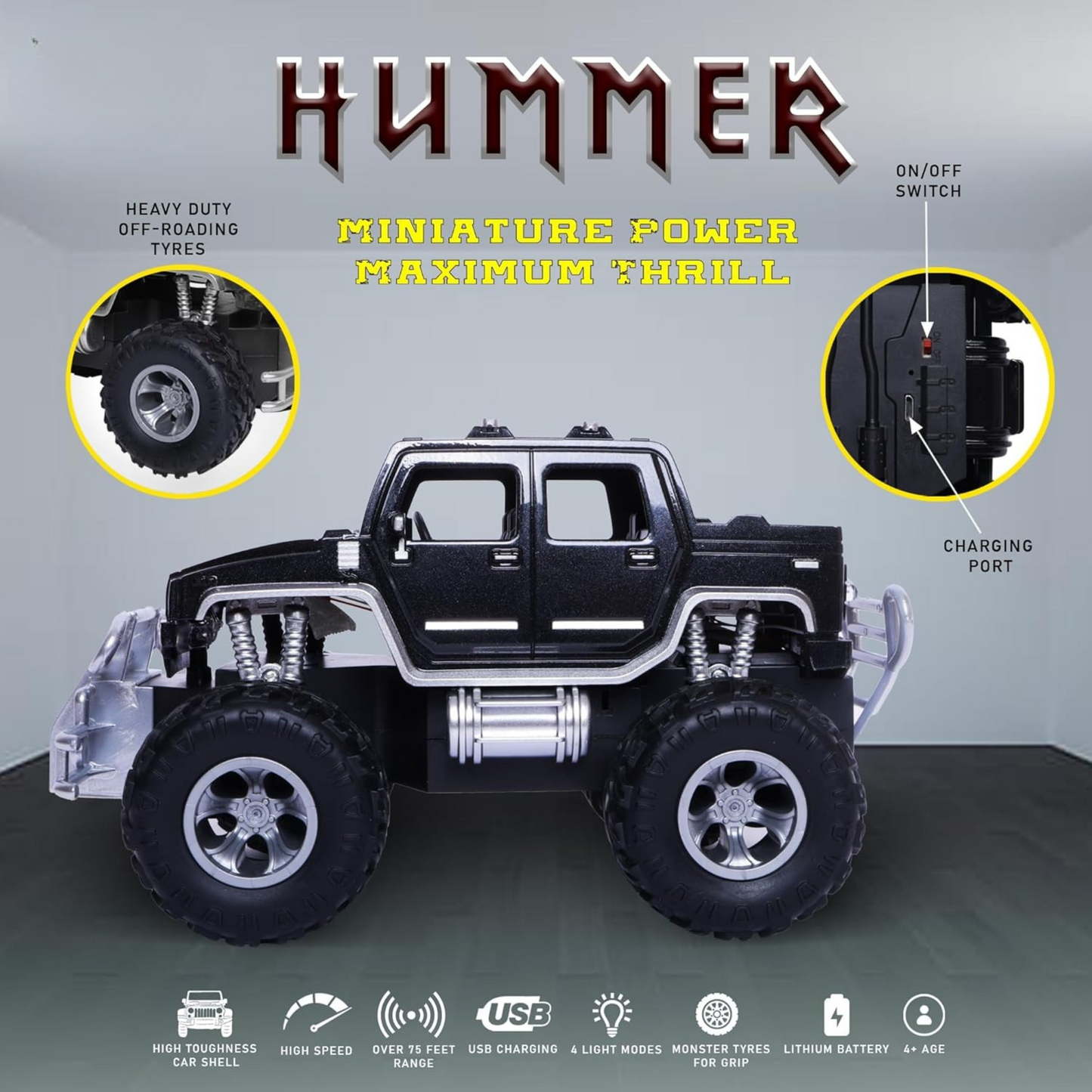 Monster Hummer RC Car – Rechargeable Remote Control Off-Road Truck Toy