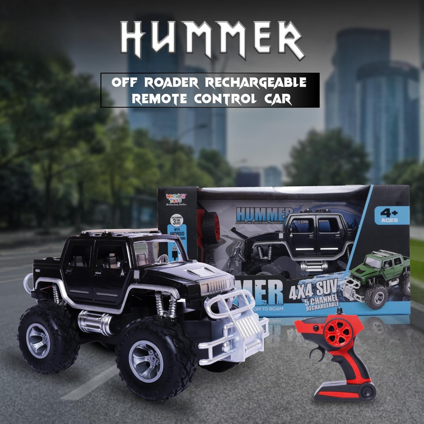 Monster Hummer RC Car – Rechargeable Remote Control Off-Road Truck Toy
