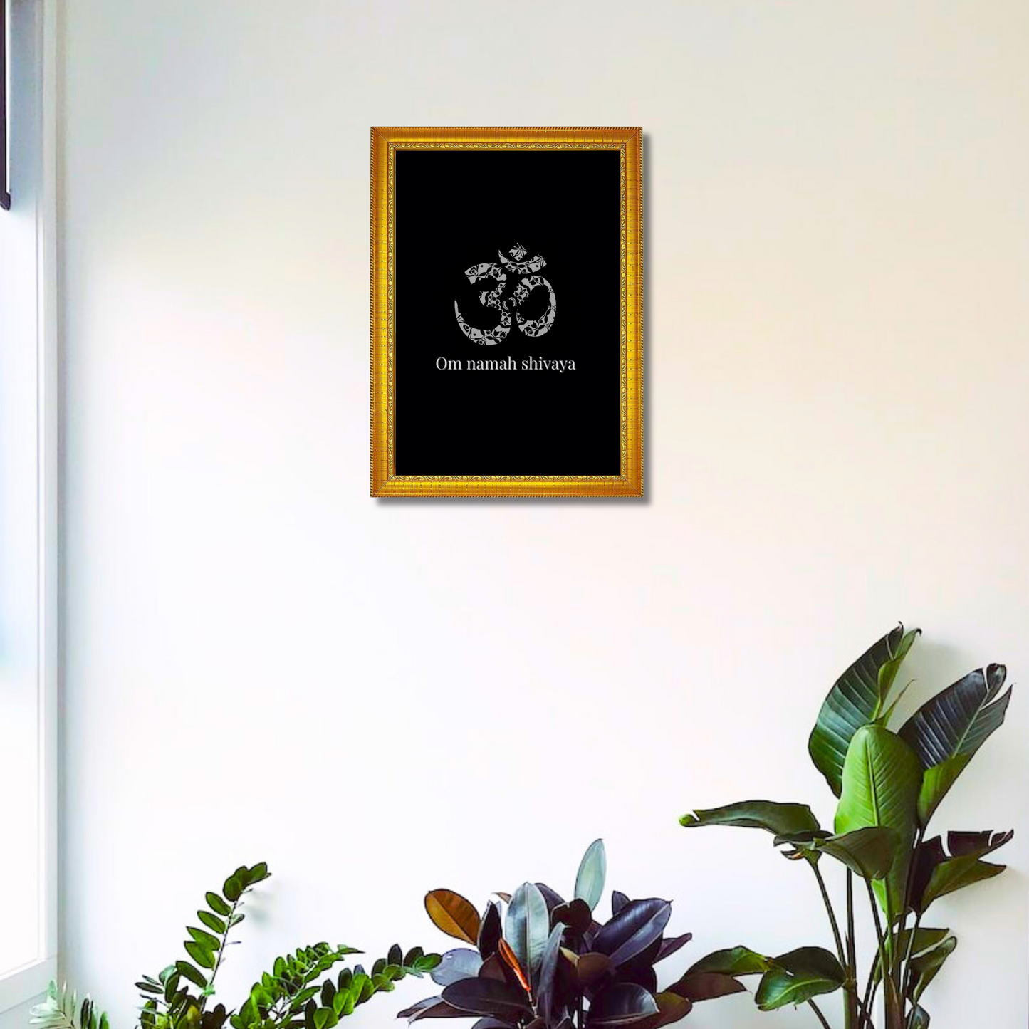 "OM Symbol and Om Namah Shivaya" 8x12 Inches Glassy Finish Photo Frame