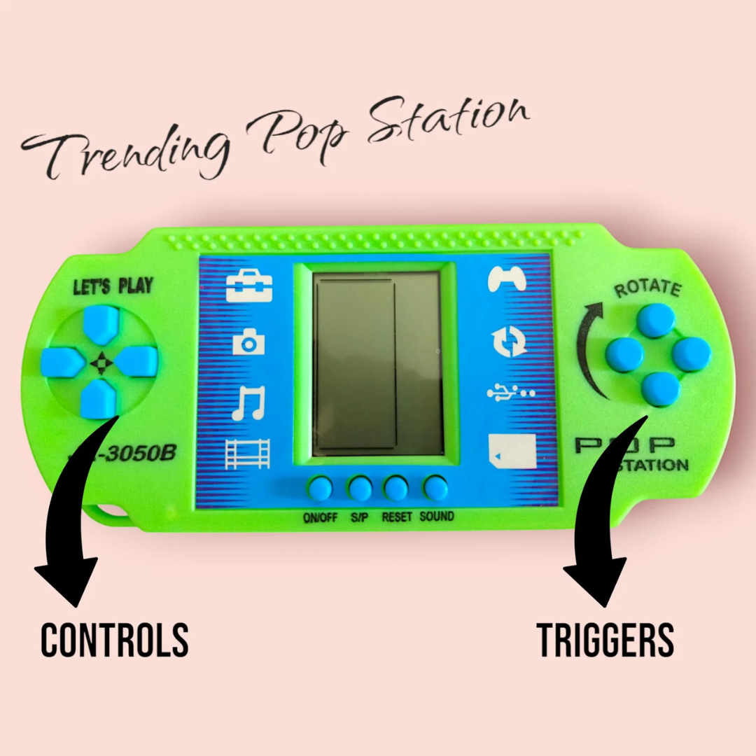 POP Station Handheld Video Game Console – Classic Retro Brick Game for Kids