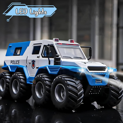 PUBG Police Tank 8-Wheel Off-Road Remote Control Car | 1:16 Scale RC Police Vehicle with LED Lights & 5-Channel Control | Toy Car for Kids 3+ Years