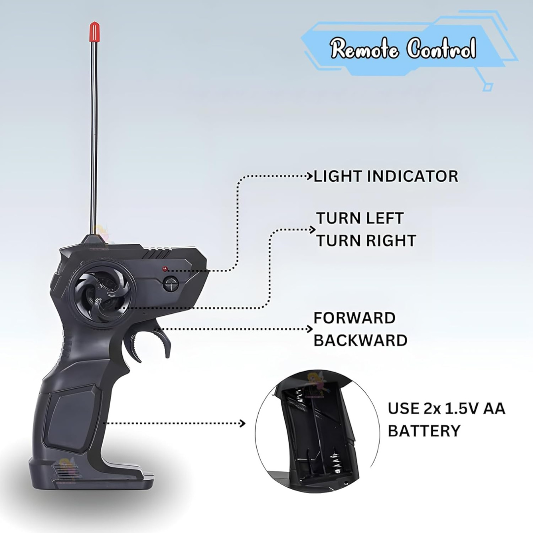 PUBG Police Tank 8-Wheel Off-Road Remote Control Car | 1:16 Scale RC Police Vehicle with LED Lights & 5-Channel Control | Toy Car for Kids 3+ Years