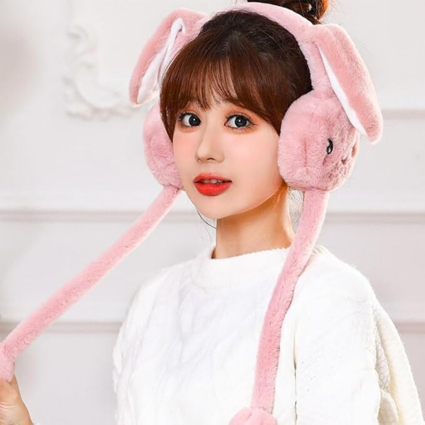 Premium Cute Bunny Earmuffs with Plush Moving Ears