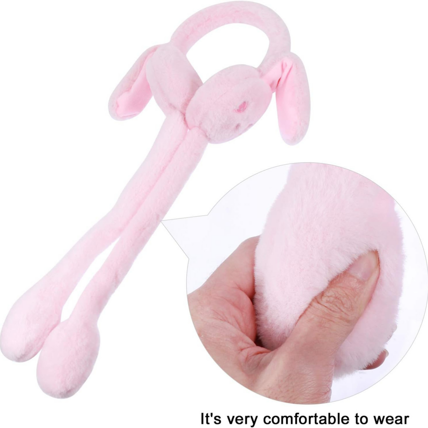 Premium Cute Bunny Earmuffs with Plush Moving Ears