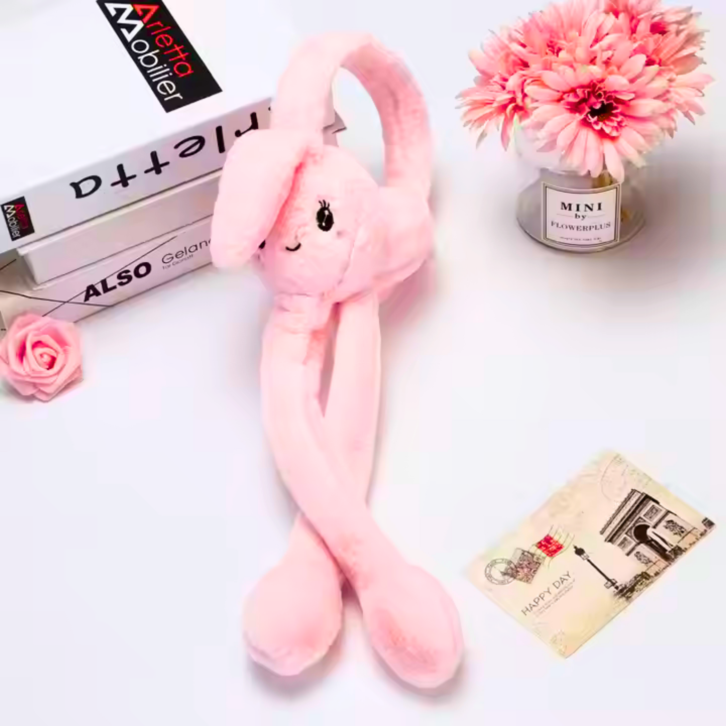 Premium Cute Bunny Earmuffs with Plush Moving Ears