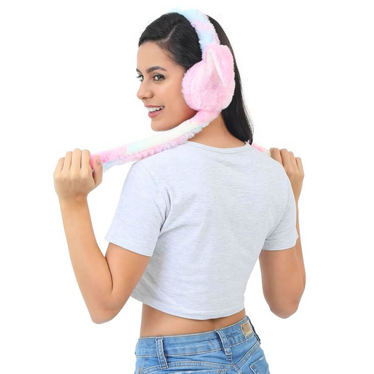 Premium Cute Bunny Earmuffs with Plush Moving Ears