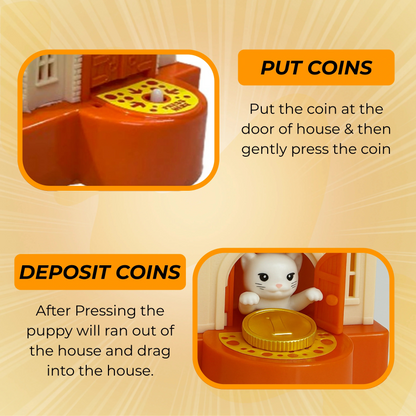 Puppy House Dog Coin Stealing Piggy Bank for Kids