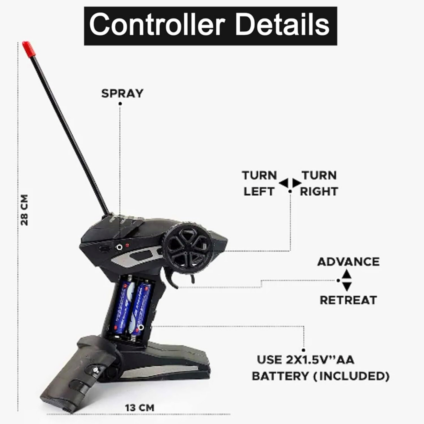 RC Monster Truck Toy – Off-Road Car with Mist Smoke & LED Lights | Rechargeable