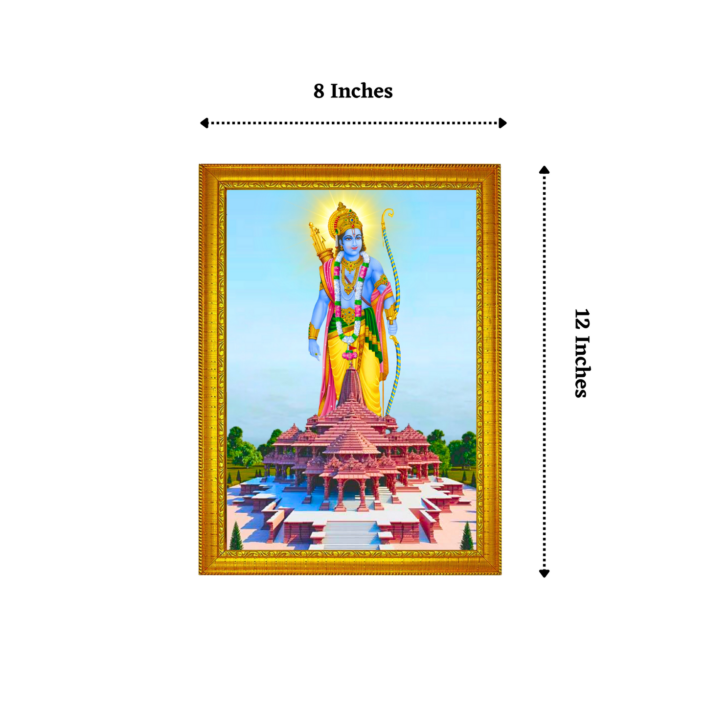 Divine Harmony - Ramar and Ayodhya Ramar Kovil 8x12 Glassy Finish Photo Frame