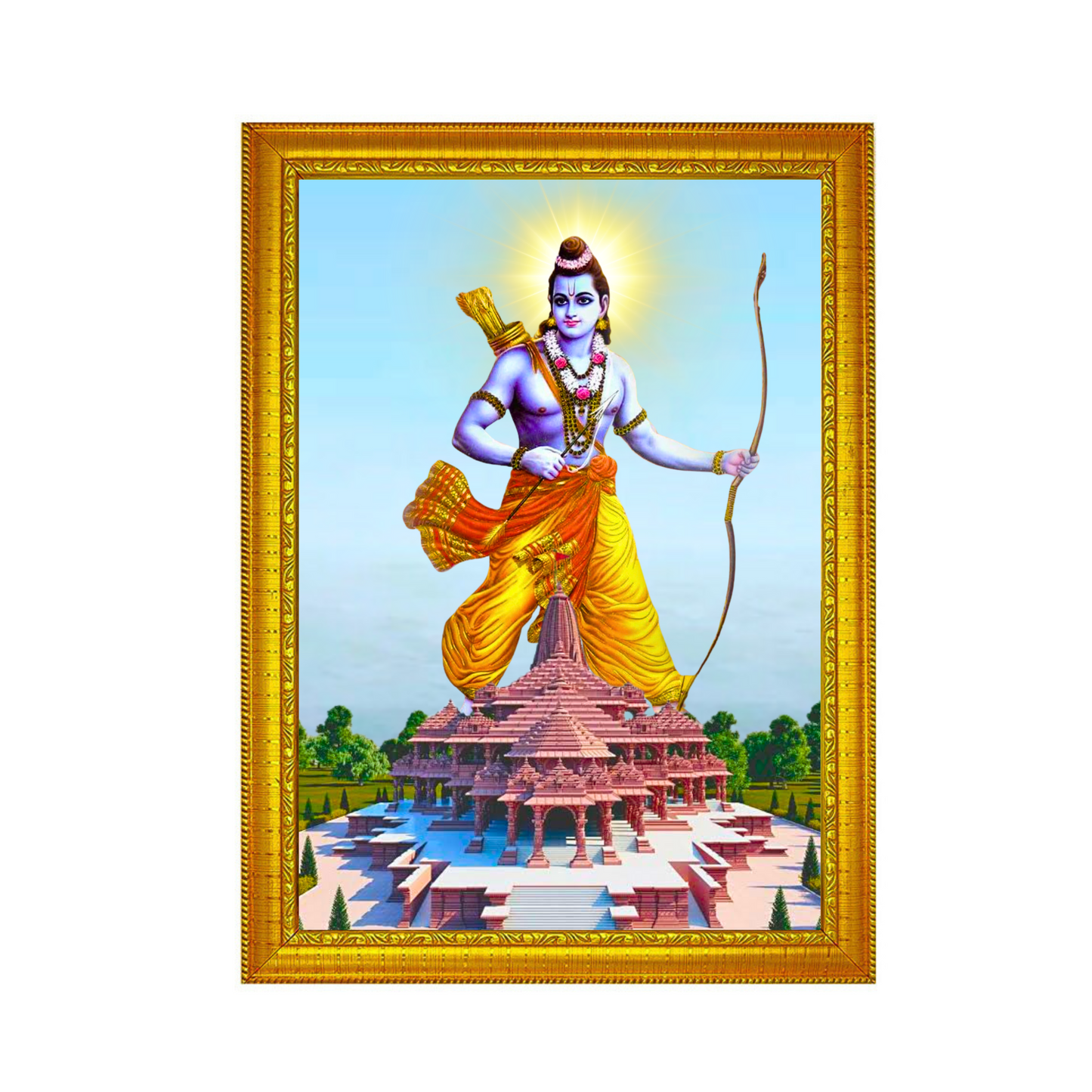 Sacred Splendor - Ramar and Ayodhya Ramar Kovil 8x12 Glassy Finish Photo Frame