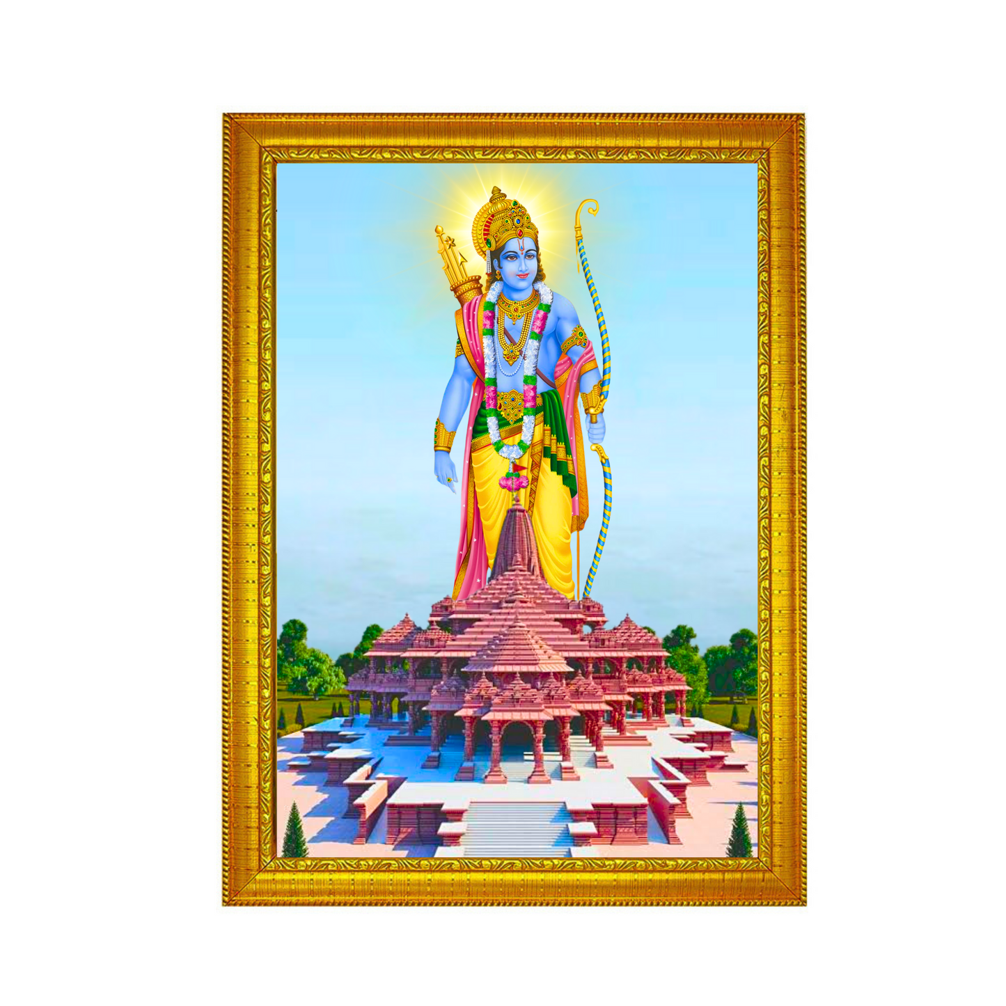 Divine Harmony - Ramar and Ayodhya Ramar Kovil 8x12 Glassy Finish Photo Frame