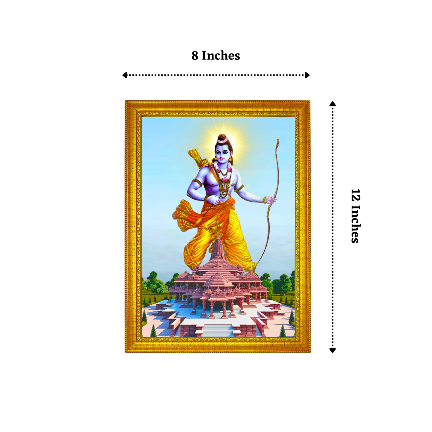 Sacred Splendor - Ramar and Ayodhya Ramar Kovil 8x12 Glassy Finish Photo Frame