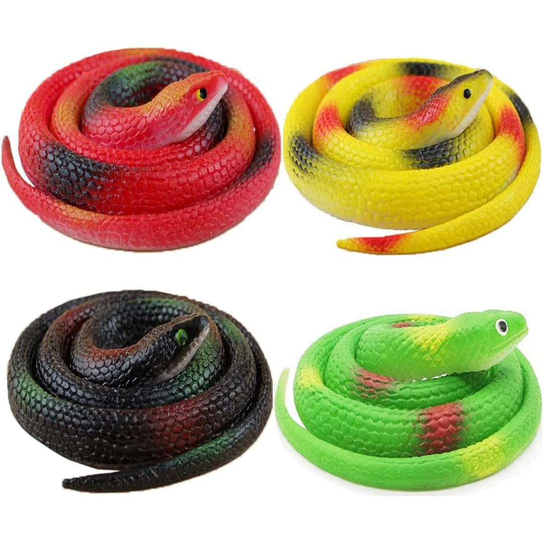 Realistic Rubber Snake Toy (Pack of 4)
