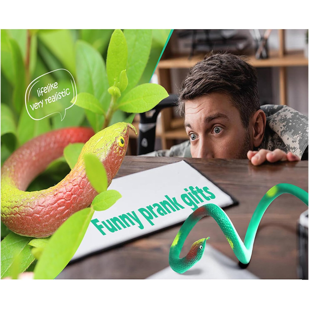 Realistic Rubber Snake Toy (Pack of 4)