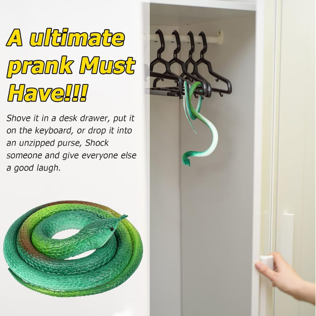 Realistic Rubber Snake Toy (Pack of 4)