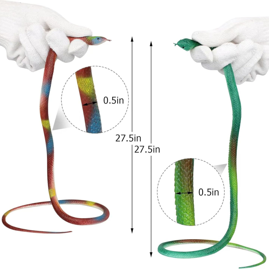 Realistic Rubber Snake Toy (Pack of 4)