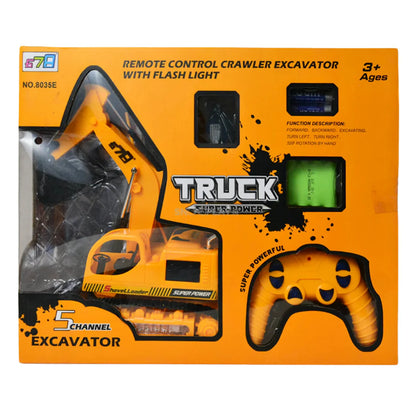 5-Channel Remote Control Excavator Truck Toy - Rechargeable
