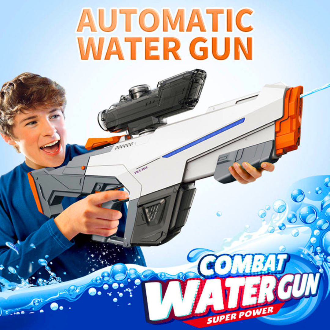 Rechargeable Electric Water Gun with Automatic Suction & Burst Mode | Long Range High Pressure Water Blaster Toy for Kids & Adults