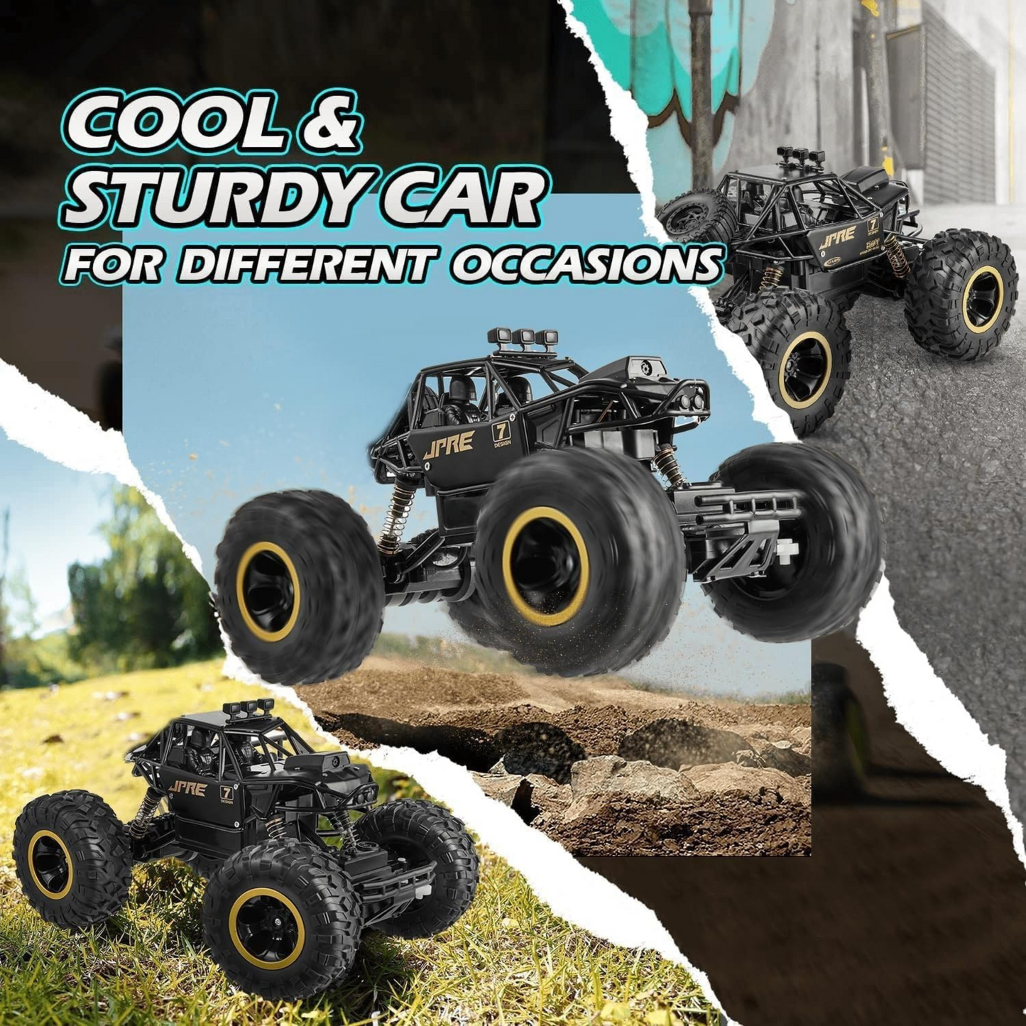 Rechargeable Monster Car with HD Camera, Spray, LED Lights & App Control