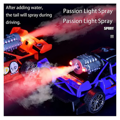Rechargeable Remote Control Car with Smoke Exhaust & Lights – High-Speed RC Racing Toy for Kids