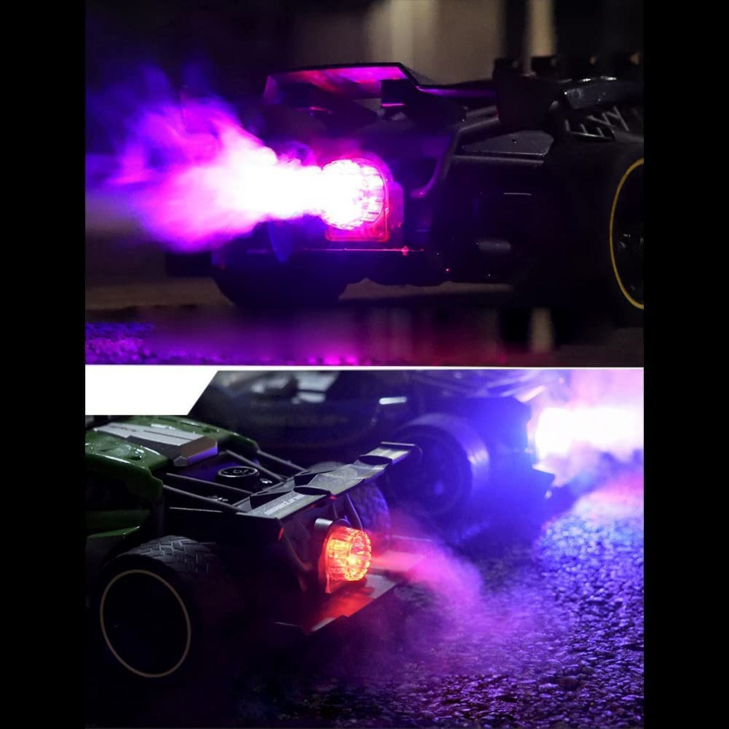 Rechargeable Remote Control Car with Smoke Exhaust & Lights – High-Speed RC Racing Toy for Kids