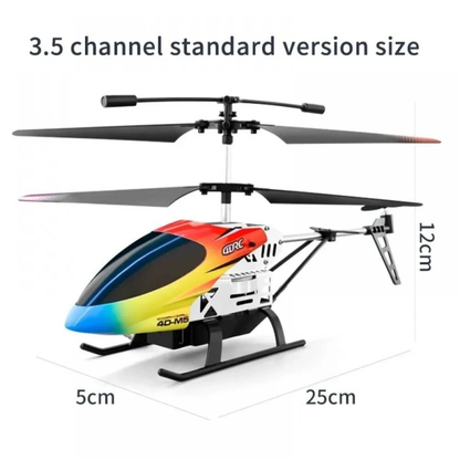 Remote Control Helicopter Toy for Kids – 3.5 Channel RC Aircraft with Altitude Hold, Rechargeable Battery & LED Lights (25cm)