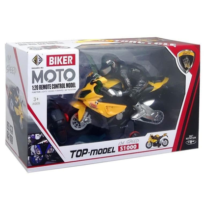Remote Control Moto Bike Toy – 1:20 Scale Racing Motorcycle with Light, Sound & 360° Rotation | Rechargeable RC Bike for Kids