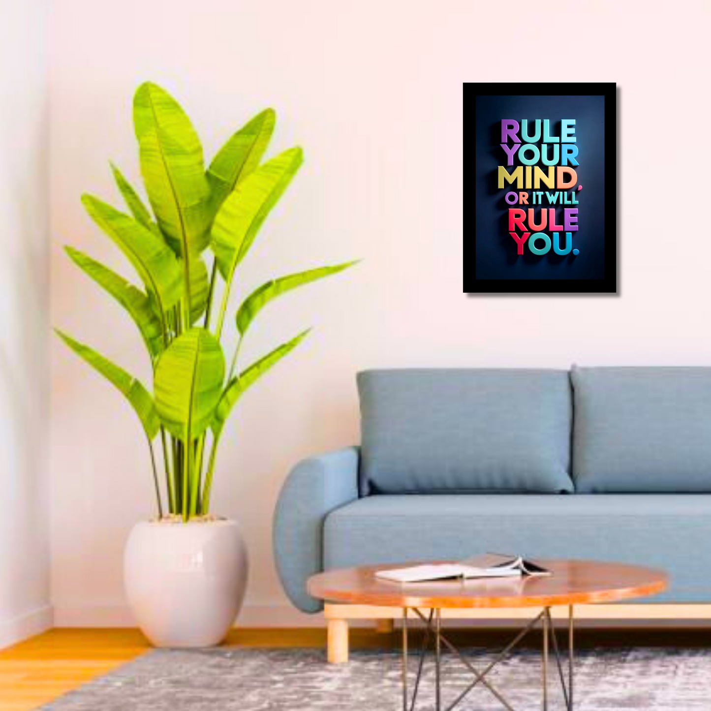 "Rule your mind, or it will rule you"  Matte Finish Inspirational Quote Photo Frame
