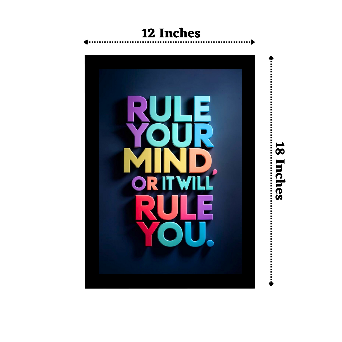 "Rule your mind, or it will rule you"  Matte Finish Inspirational Quote Photo Frame