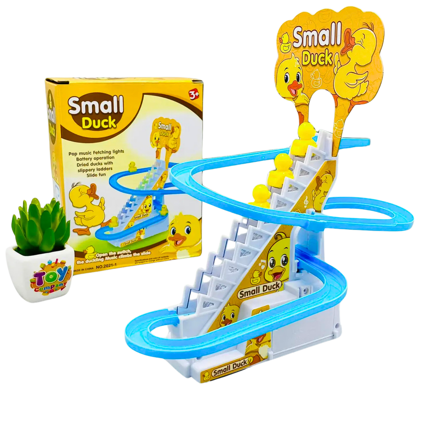Small Duck Climbing Stairs Toy with Music & Lights