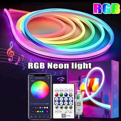 Smart LED Neon RGB Strip Light with Bluetooth & Remote Control