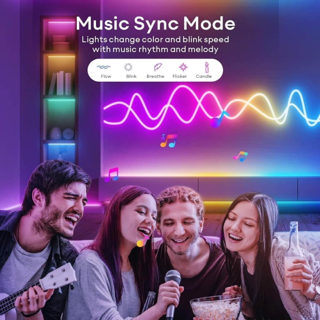 Smart LED Neon RGB Strip Light with Bluetooth & Remote Control