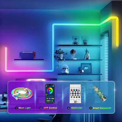 Smart LED Neon RGB Strip Light with Bluetooth & Remote Control
