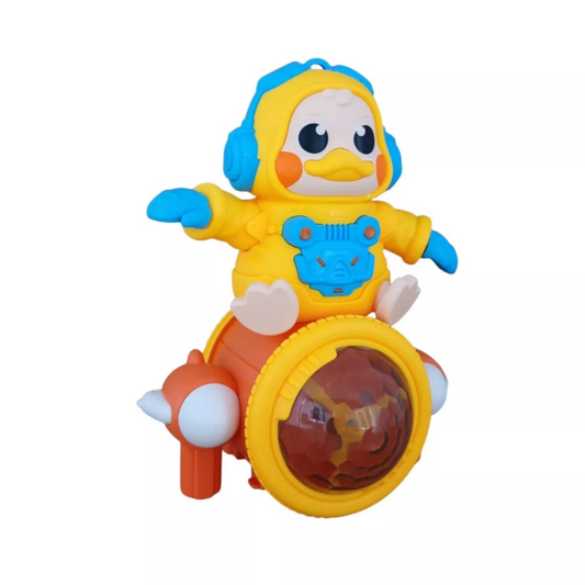 Space Duck Toy with Rocket Wheel & Colorful Lights – Musical Moving Toy