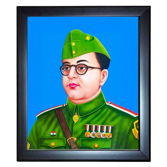 "Subhash Chandra Bose" 10x12 Inches Glassy Finish Photo Frame – Iconic Wall Decor for Home & Office