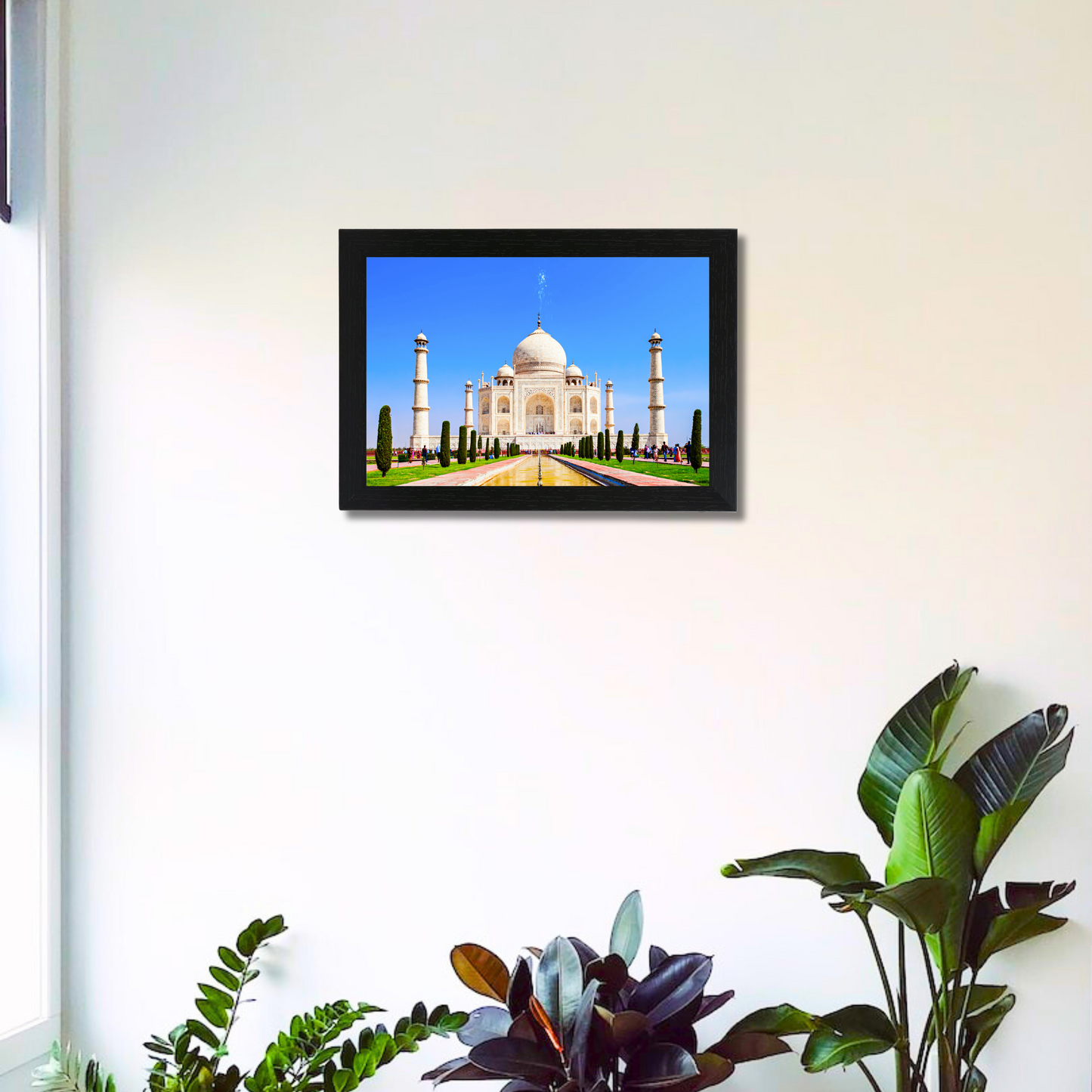 Taj Mahal 12x8 Inch Glassy Finish Photo Frame - Elegant Wall Decor for Home & Office