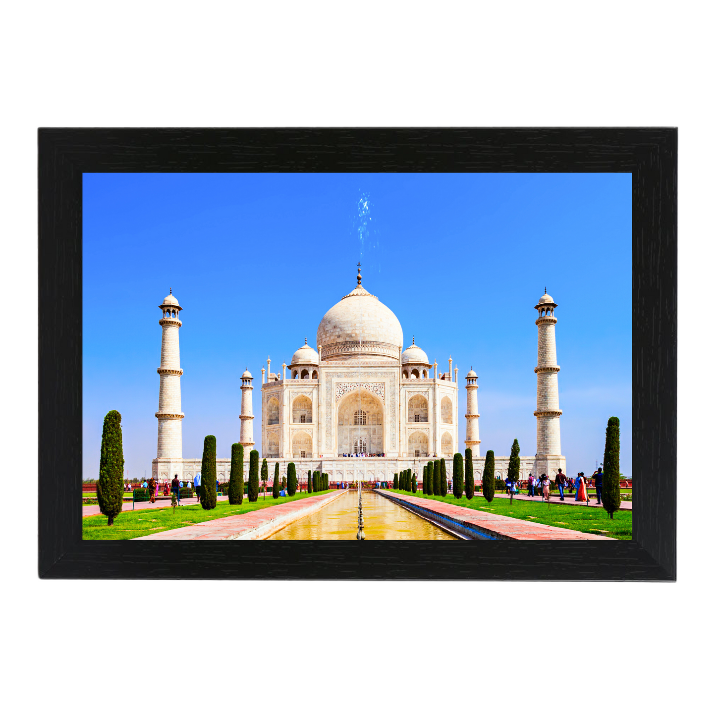 Taj Mahal 12x8 Inch Glassy Finish Photo Frame - Elegant Wall Decor for Home & Office