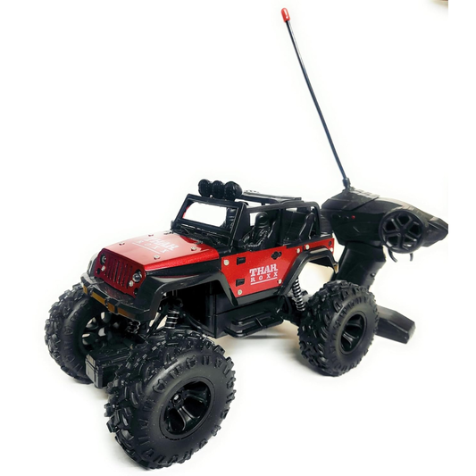 Thar Roxx Rechargeable RC Off-Road Car with Mist Spray, LED Lights & Music | Big Wheel Remote Control Toy Car for Kids 3+ Years