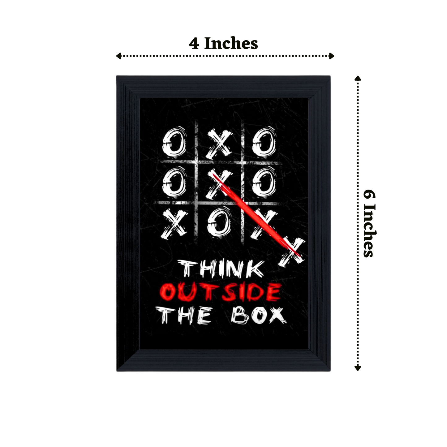 "Think Outside the Box" 4x6 Inches Matte Finish Inspirational Quote Table Top Photo Frame