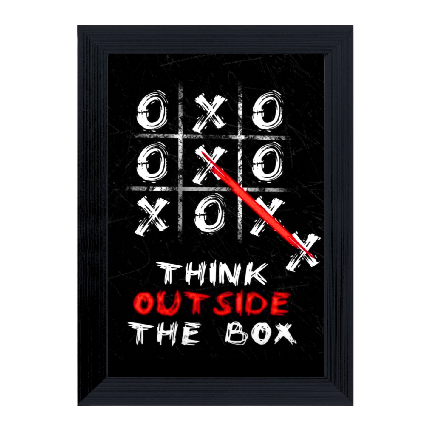 "Think Outside the Box" 4x6 Inches Matte Finish Inspirational Quote Table Top Photo Frame