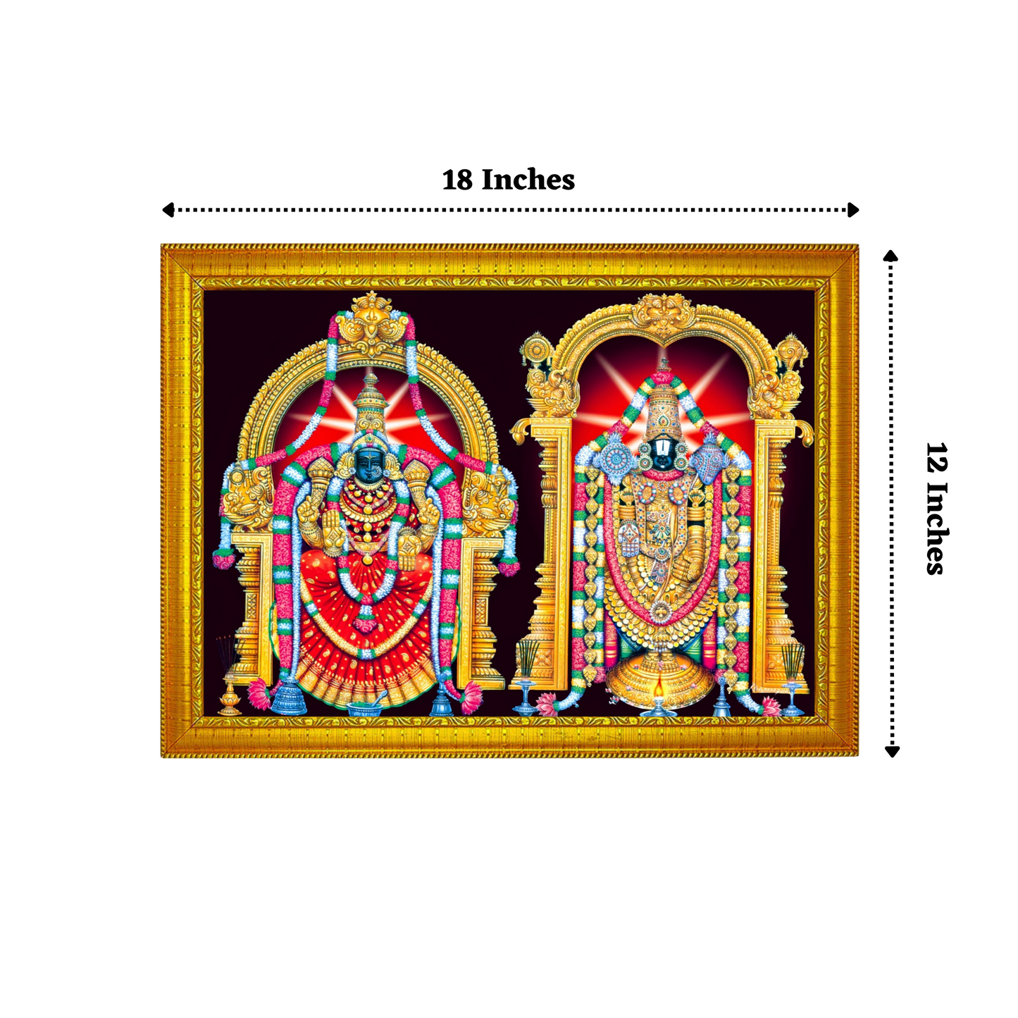 "Thirupathi Venkatesvara" 12x18 Inches Glassy Finish Photo Frame