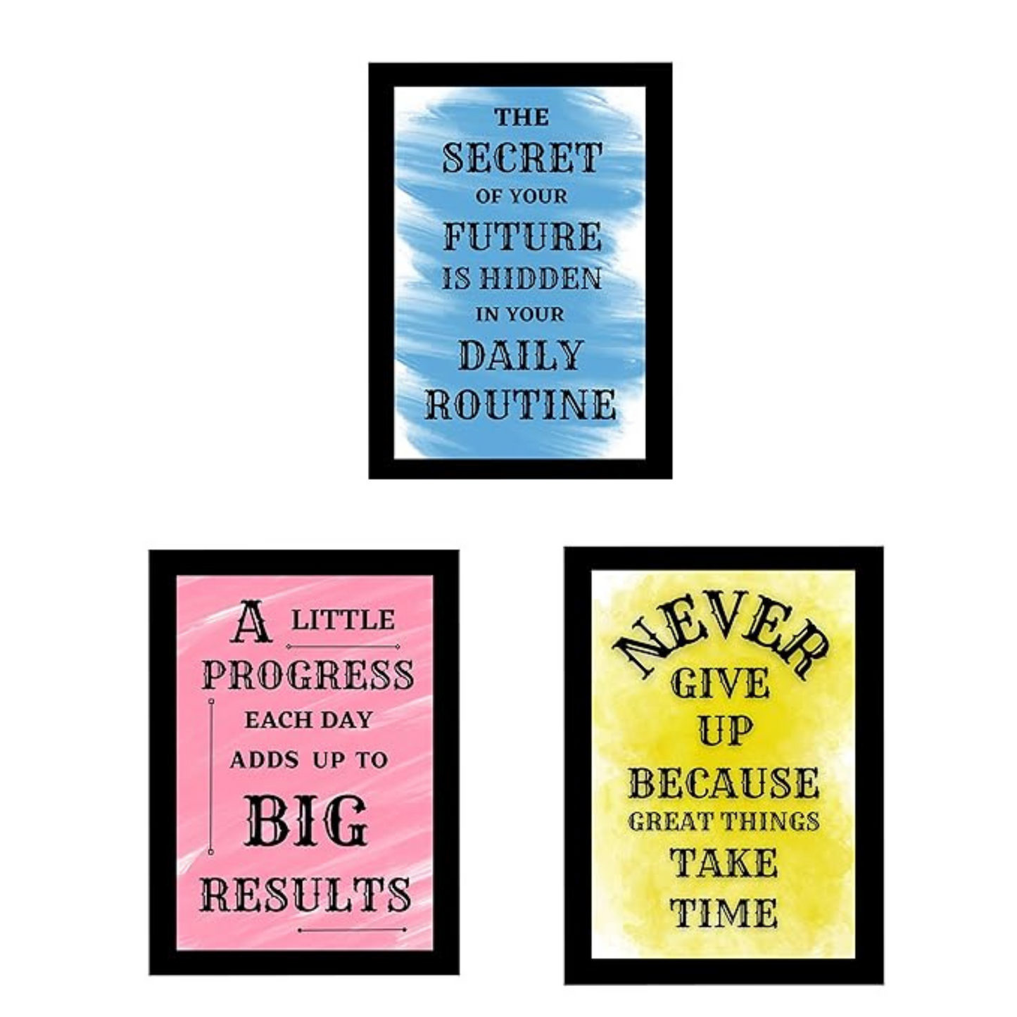 "Unlock Your Potential" Inspirational Quotes Collection (Pack of 3) - 8x12 Matte Finish Photo Frame