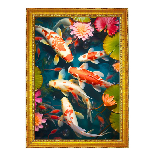 "Vastu Koi Fish Painting" 12x18 Inches Matte Finish Photo Frame