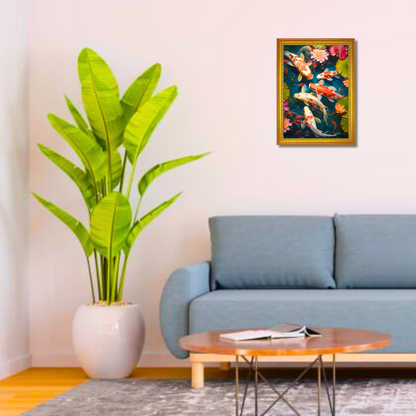 "Vastu Koi Fish Painting" 8x12 Inches Matte Finish Photo Frame