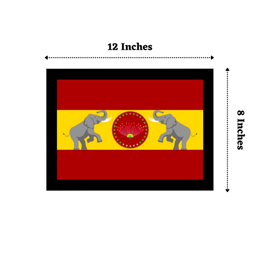 Vijay TVK Party Flag 12x8 Glassy Finish Photo Frame – Proudly Display Your Support in Style