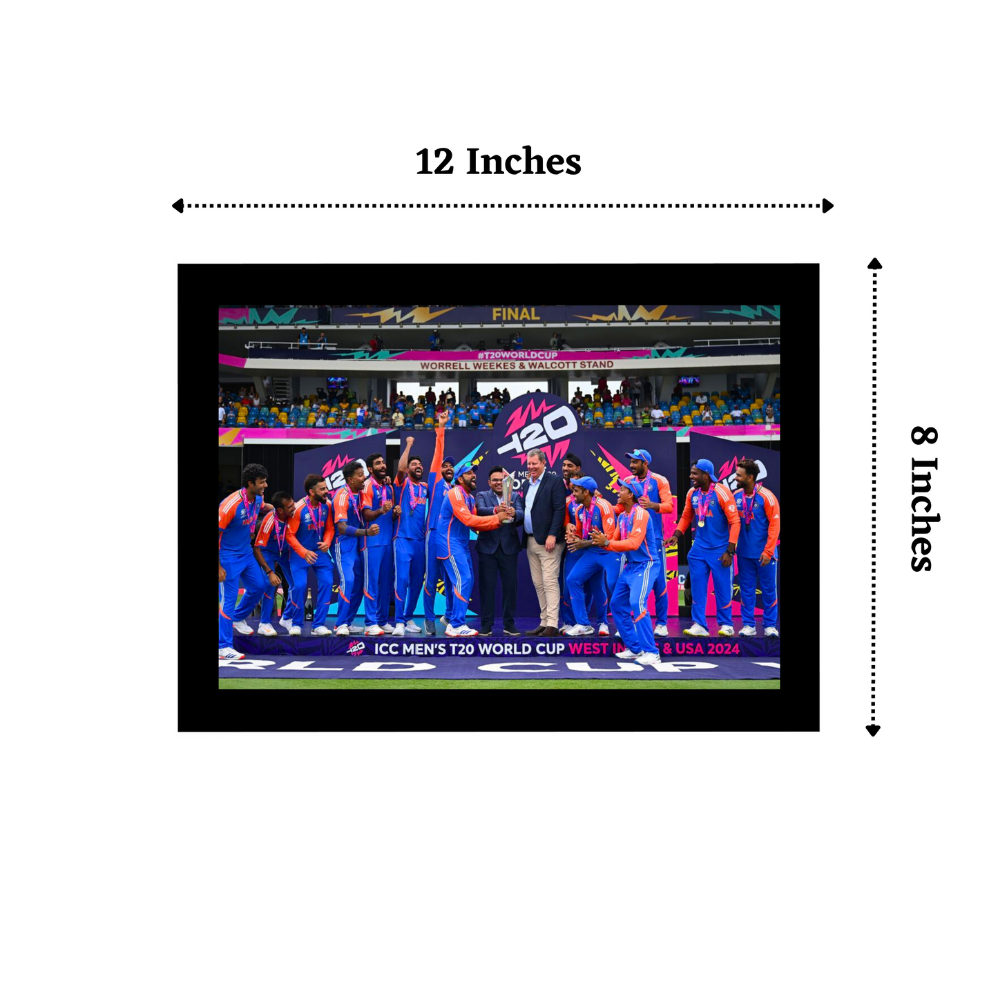 "Winning Celebration Team INDIA" 12x8 Inches Glassy Finish Photo Frame