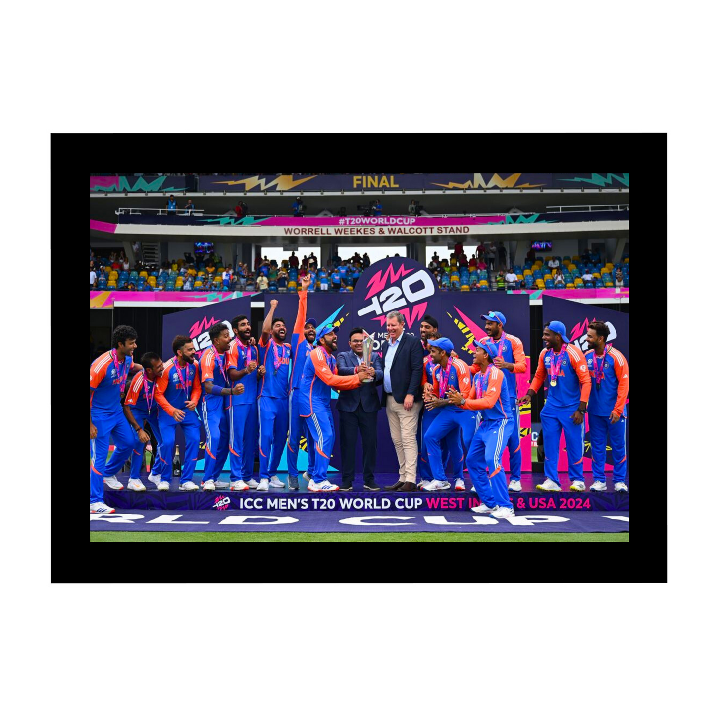 "Winning Celebration Team INDIA" 12x8 Inches Glassy Finish Photo Frame