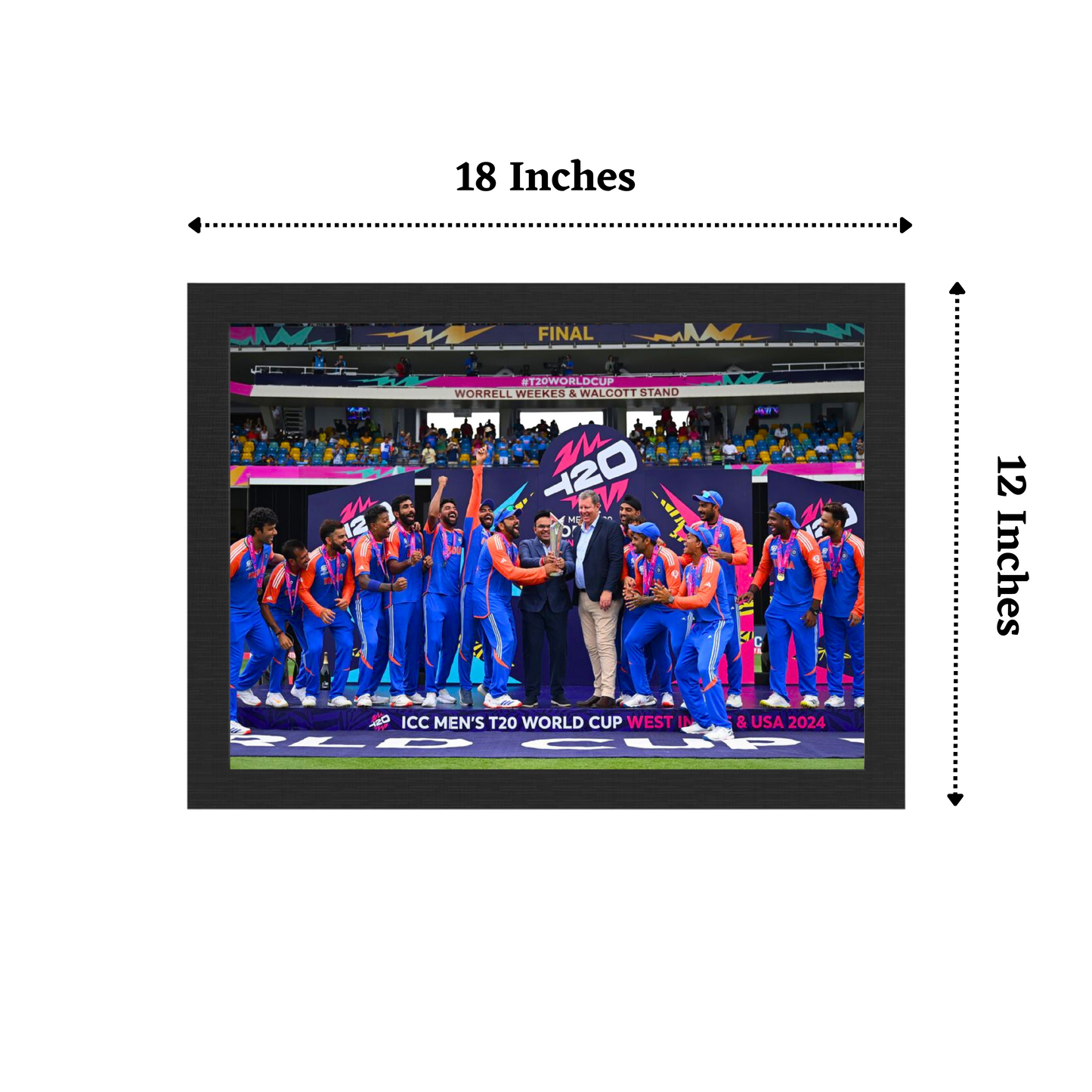 "Winning Celebration Team INDIA" 18x12 Inches Glassy Finish Photo Frame