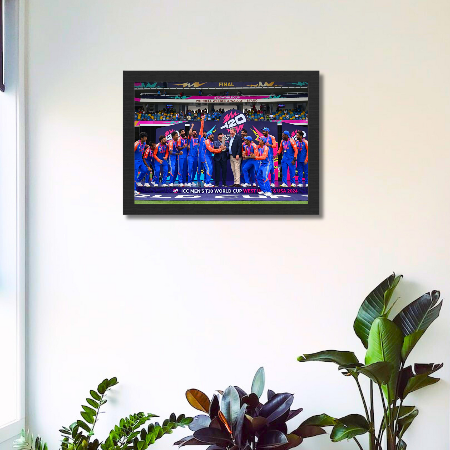 "Winning Celebration Team INDIA" 18x12 Inches Glassy Finish Photo Frame