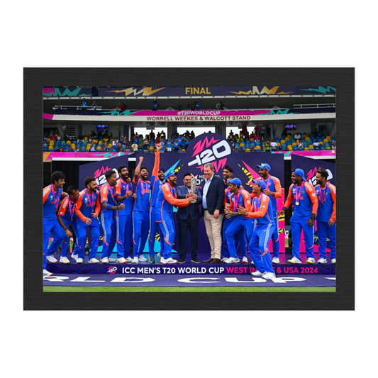 "Winning Celebration Team INDIA" 18x12 Inches Glassy Finish Photo Frame